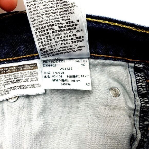 Levi's 505 Straight Regular Fit Blue Jeans 34/31 Enzyme Stone Wash Mid Rise‎ - Picture 5 of 8